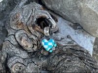 Image 2 of Aroura Opal Checkered Heart & Sleeping Beauty Heart Pendant