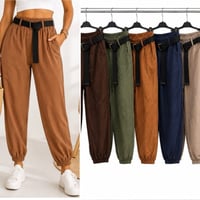 Carly - Cuff Bottom Magic Pants with Belt 
