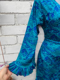 Image 4 of Wrap Dress- Henna green blue m-l