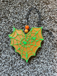 Fall Leaves Spiderweb Heart Freshie