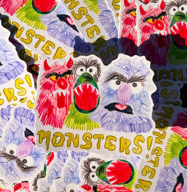 monsters  Sticker for Sale by coreymarry1