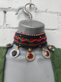 Image 1 of Fez tribal coin choker - red stones