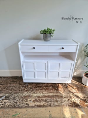 Image of Nathan Squares Slim Sideboard in White