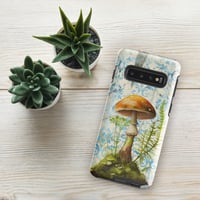 Image 4 of Gorgeous Blue Filigree and Orange Mushroom Fungus Tough case for Samsung®