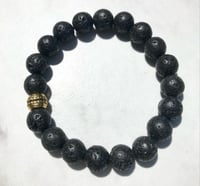 Black Lava Stone Stretch Bracelet