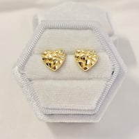 Image 2 of Small Heart Nugget Earrings