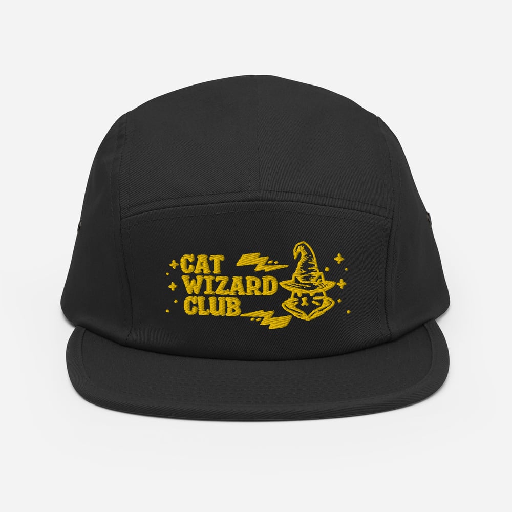 Cat Wizard Club Panel Hat Black