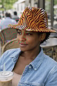 Image 1 of Tiger Print Fedora Hat