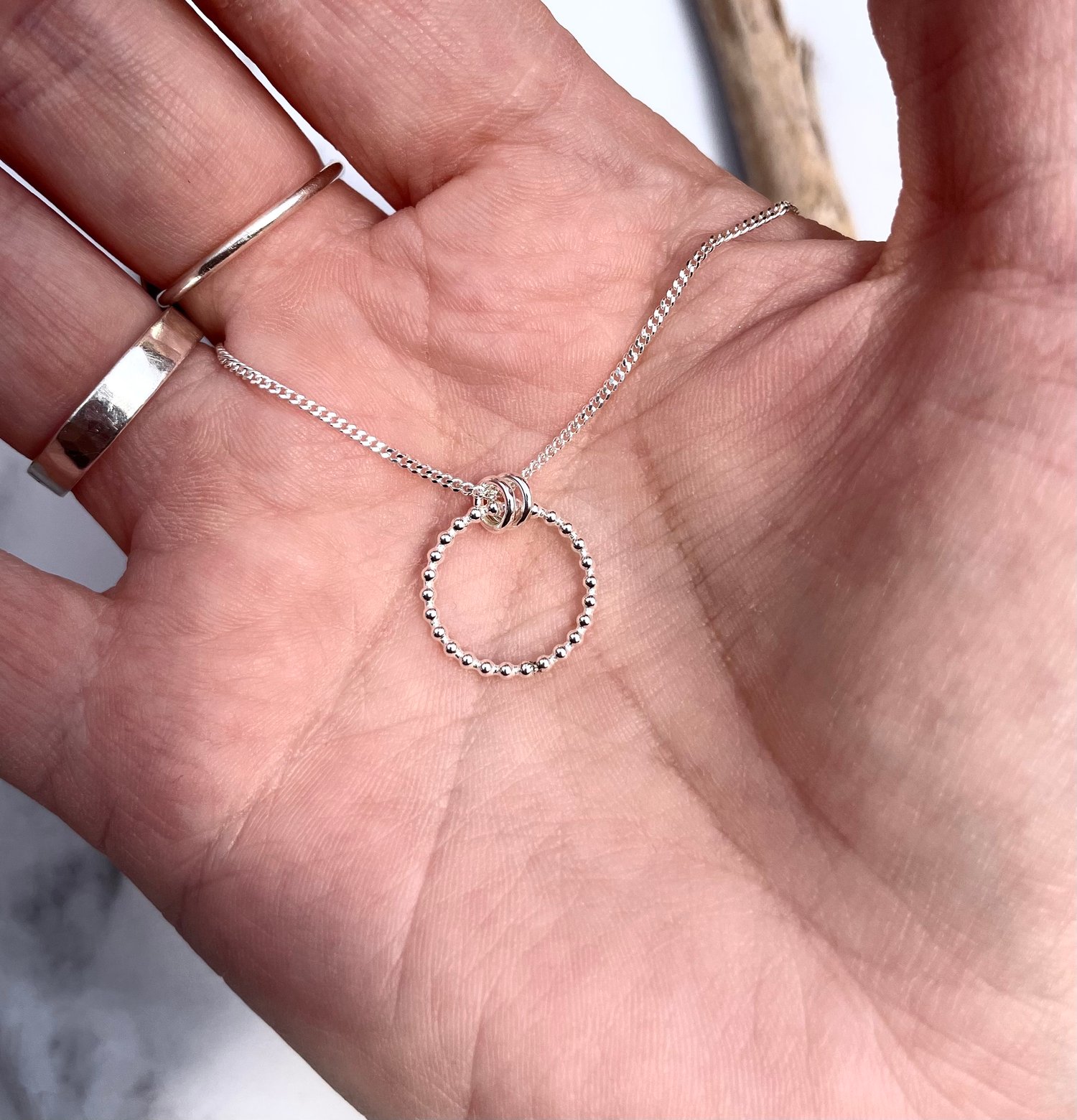 Image of Handmade Sterling Silver Enzo Circle Pendant 