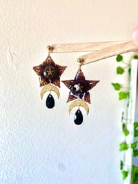 Image 1 of 🐆⭐️Starfish Flower Moon Earrings⭐️🐆 limited edition*