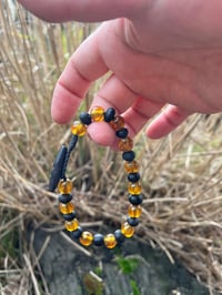 Image 1 of Bog oak and Baltic Amber bracelet 