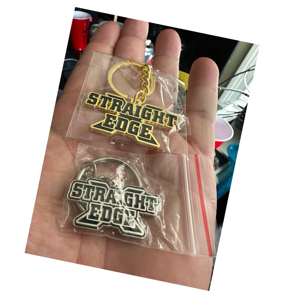 Silver & Gold “Straight Edge” metal Keychain Bundle 