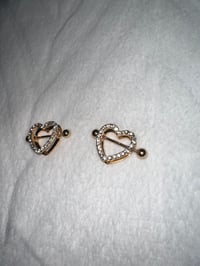 Gold Heart Nipple Piercing 