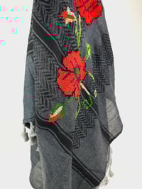 Image 4 of Black Original @hirbawi keffiyeh- hand stitched embroidery Palestine 