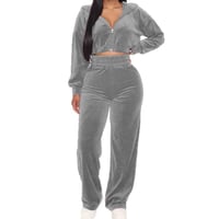 Image 5 of Autumn Velour Hooded Two Piece Sets