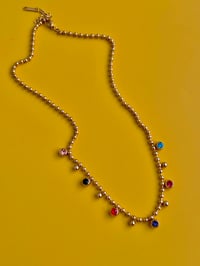Image 3 of COLOUR GEM BALL CHAIN NECKLACE 