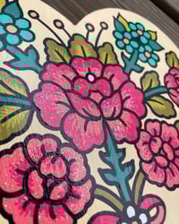 Image 2 of 9" Ornamental Flower Heart