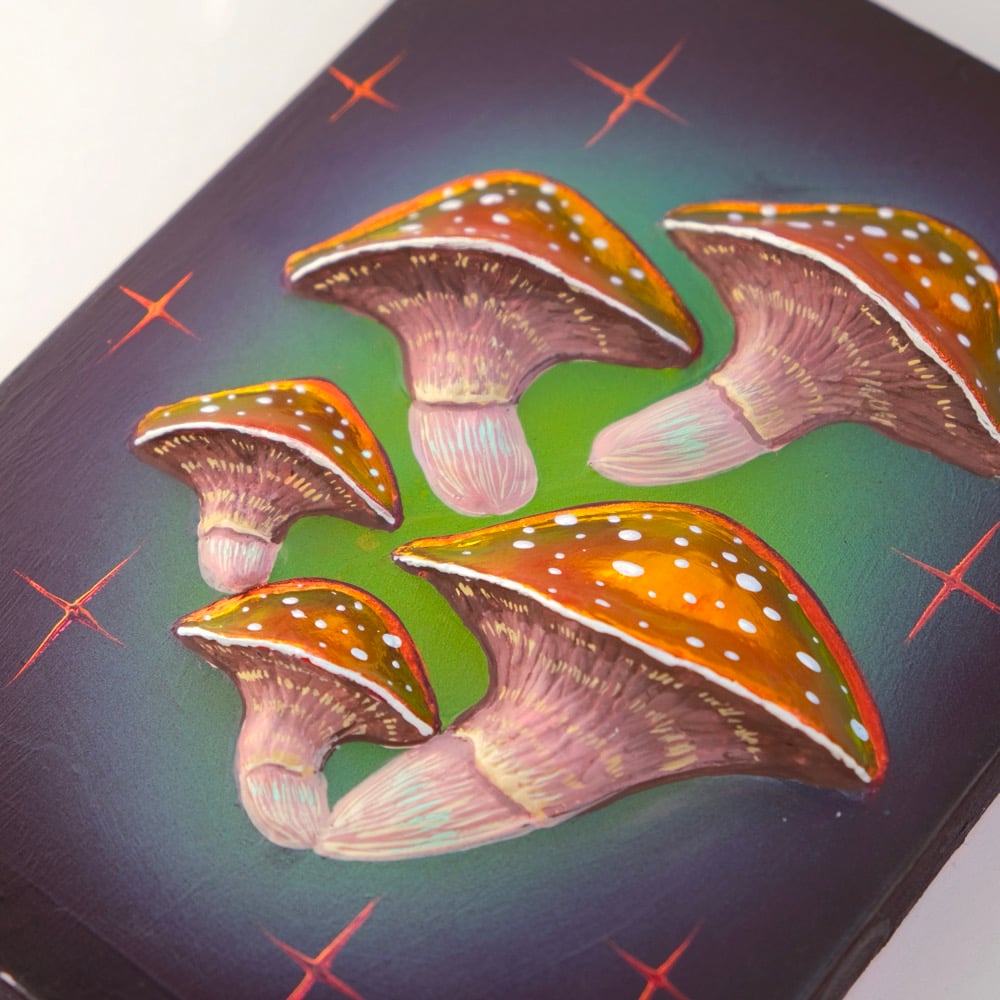 Image of 🍄 RED MUSHROOM ✧ Original 3D Mixed Media Painting