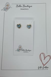 Image 2 of Blue heart earrings