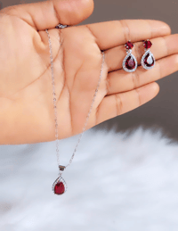Image 3 of Suvina_S925 Sterling Premium Quality AD Pendant set Copy Copy