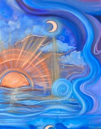 Image 1 of “El Sol y La Luna” embellished print 