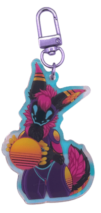 Image 2 of Synthwave Protogen Holo Keychain