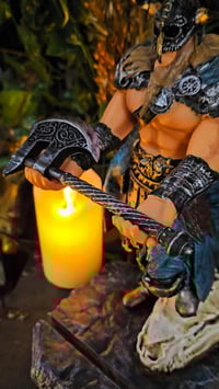 Image 4 of 👑The Armored Kingdom Norse Valor Warrior W/ Dragon Skull Stand Holder