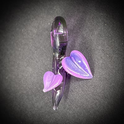 Image of Mini Purple 2 Leaf Pendant 3