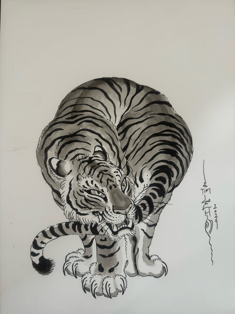 Image of Original Tim Lehi "Tiger Book Art 95" Illustration