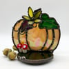 Large Iridescent Orange Pumpkin Candle Holder 🎃