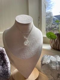 Image 1 of Silver Black Mica Heart Crystal Necklace