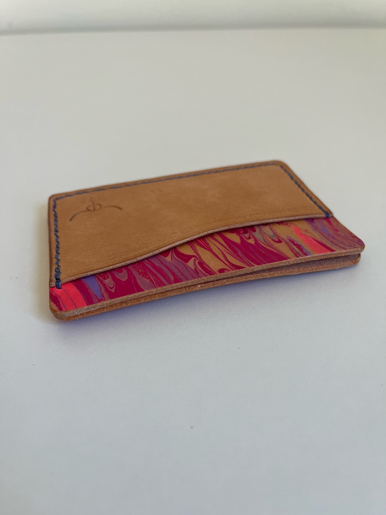 Image of Natural Pueblo/Pink Marbled Horizontal Cardholder 