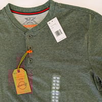 Image 3 of Weatherproof Mens Pine Short Sleeve Henley 3 Button Placket