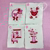 Image 1 of Red and Pink Mini Paintings 