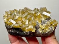 Image 1 of Yellow Barite On Purple Fluorite Specimen | Jiangxi China #2731
