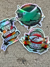 Image 1 of Jaws holographic stickers 