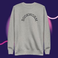 Image 2 of Book worm embroidery Unisex Premium Sweatshirt