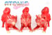 Image of Mugi Teaworthy  “Atomic Sundae” Edition - Red & Glow in the Dark - Japanese Sofubi Figure