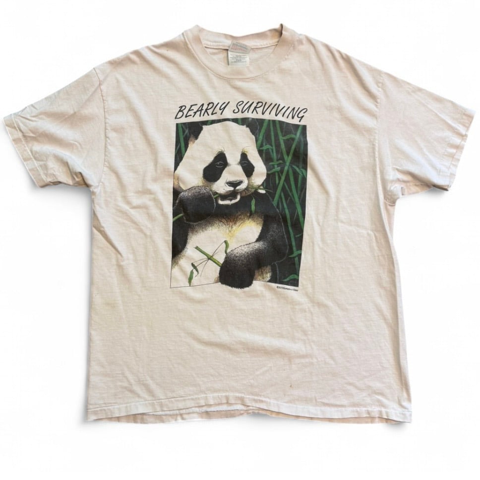 Image of 1990s Bearly Surving Panda Nature Graphic Tee  (XL)
