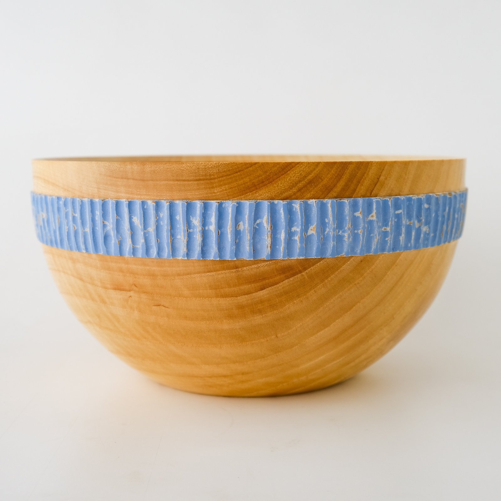 Wooden bowl - textured, dyed, painted buy