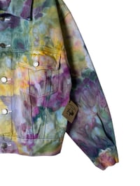 Image 7 of ♻️ UPCYCLED L Ladies 100% Cotton Vintage Jacket in Appalachian Sunset Ice Dye
