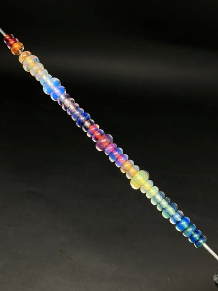 Set of 35 Rainbow Boro Beads