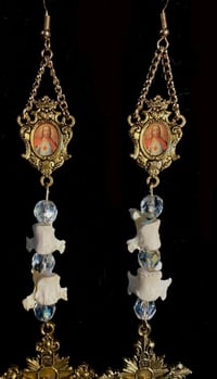 Image 2 of Gold Sacred Heart Earrings