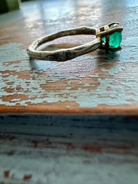 Image 15 of emerald ring with twig band . size 7