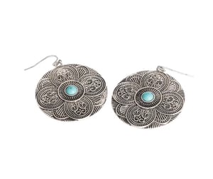 Image of Engraved Round Earrings 