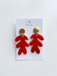 Paire de boucles d'oreilles céramique MATISSA orange sanguine 