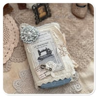 Image 12 of Vintage style french DMC Thread Box with snippet book and lace sewing book cover