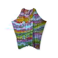 Image 1 of *IRREGULAR* 2X PLUS Long Woven Kimono in Bright Agate Ice Dye