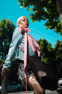 Image 4 of zuberi studios x DTHB utility tote- mocha & pink