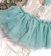 Image 3 of Sitter girls set April | size 9-12 months | turquoise | cream | cake smash
